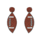 2 - Tier Football Beaded Embroidery Earrings - earrings - Jimberly's Boutique - Olive Branch - Mississippi