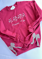 Alabama Crimson Tide Side Bow Embroidered Sweatshirt - Sweatshirt - Jimberly's Boutique - Olive Branch - Mississippi