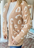 Animal Patterned Sweater Cardigan - Camel - Easel Sweater - Jimberly's Boutique - Olive Branch - Mississippi