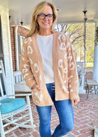 Animal Patterned Sweater Cardigan - Camel - Easel Sweater - Jimberly's Boutique - Olive Branch - Mississippi