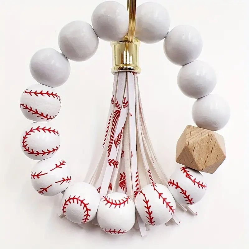 Baseball Beaded Wristlet Keychain - keychain - Jimberly's Boutique - Olive Branch - Mississippi