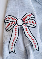 Baseball Mom Side Bow Glitter Applique' Crewneck Sweatshirt - Sweatshirt - Jimberly's Boutique - Olive Branch - Mississippi