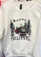 Believe Sweatshirt - White - Graphic Sweatshirt - Jimberly's Boutique - Olive Branch - Mississippi