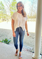 Betty Jane | Brushed Waffle | Exposed Seam Top | Off White - Zenana Casual Top - Jimberly's Boutique - Olive Branch - Mississippi