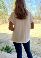 Betty Jane | Brushed Waffle | Exposed Seam Top | Off White - Zenana Casual Top - Jimberly's Boutique - Olive Branch - Mississippi