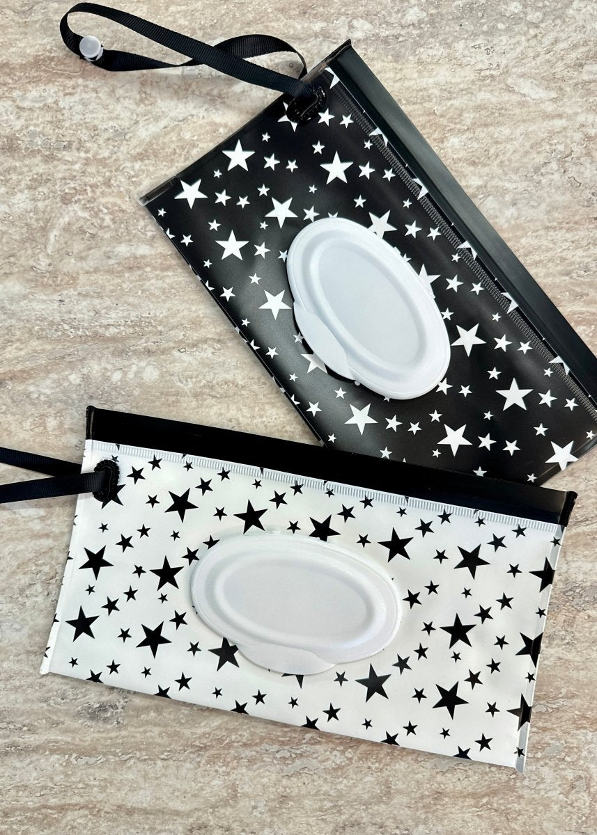 Black/White Stars Wet Wipe Pouch - baby gift - Jimberly's Boutique - Olive Branch - Mississippi