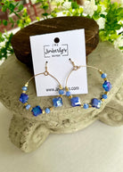 Blue Beaded Quatrefoil Earrings - earrings -Jimberly's Boutique-Olive Branch-Mississippi