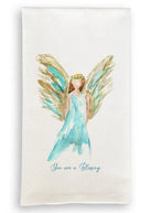 Blue Celestial Angel with Blessings Quote Tea Towel - Dishtowel - Jimberly's Boutique - Olive Branch - Mississippi