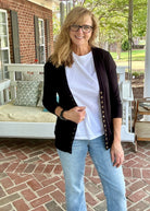 Bobbi Jo | 3/4 Sleeve Snap Cardigan | Black - Zenana Cardigan - Jimberly's Boutique - Olive Branch - Mississippi