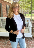 Bobbi Jo | 3/4 Sleeve Snap Cardigan | Black - Zenana Cardigan - Jimberly's Boutique - Olive Branch - Mississippi