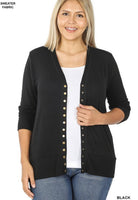 Bobbi Jo | 3/4 Sleeve Snap Cardigan | Black - Zenana Cardigan - Jimberly's Boutique - Olive Branch - Mississippi