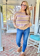 Boho Patterned Sweater - Butter | Easel - sweater - Jimberly's Boutique - Olive Branch - Mississippi