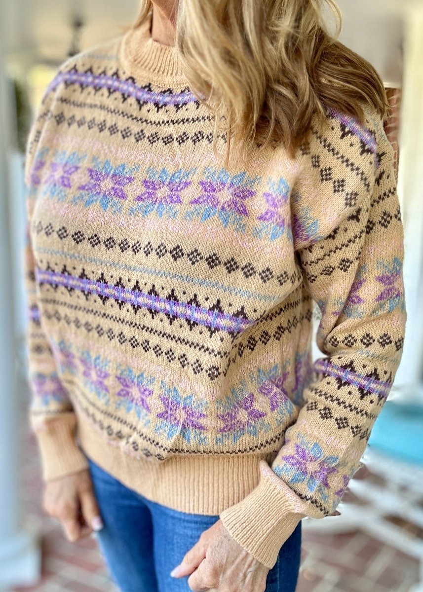 Boho Patterned Sweater - Butter | Easel - sweater - Jimberly's Boutique - Olive Branch - Mississippi