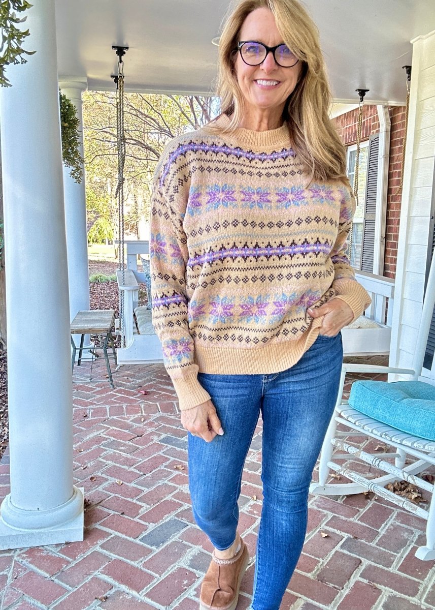 Boho Patterned Sweater - Butter | Easel - sweater - Jimberly's Boutique - Olive Branch - Mississippi