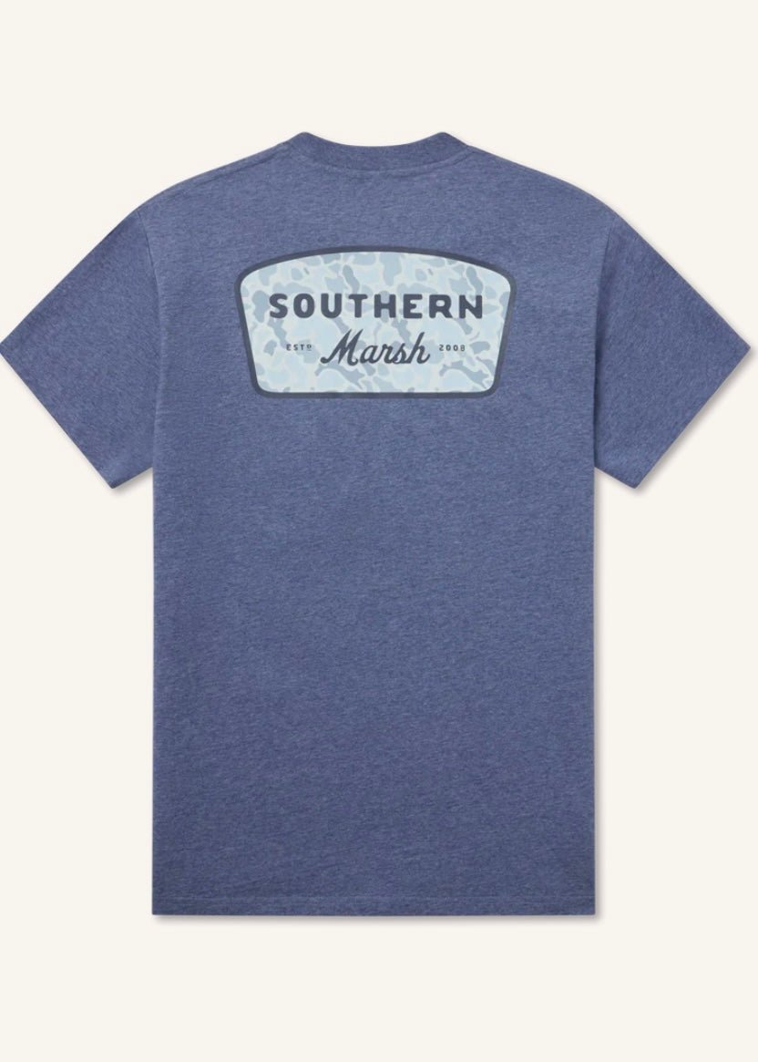 Branding Retro Camo - Washed Slate | Southern Marsh - Southern Marsh Graphic Tee - Jimberly's Boutique - Olive Branch - Mississippi