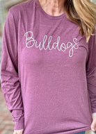 Bulldogs Embroidered Bella Canvas LS Tee - Graphic Long Sleeve - Jimberly's Boutique - Olive Branch - Mississippi