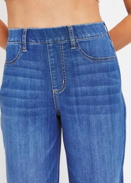 Cello High Rise Pull On Wide Leg Jeans Medium Wash - jeans - Jimberly's Boutique - Olive Branch - Mississippi