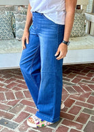 Cello High Rise Pull On Wide Leg Jeans Medium Wash - jeans - Jimberly's Boutique - Olive Branch - Mississippi