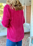 Chenille Crew Neck Sweater - Cabernet | Zenana - sweater - Jimberly's Boutique - Olive Branch - Mississippi