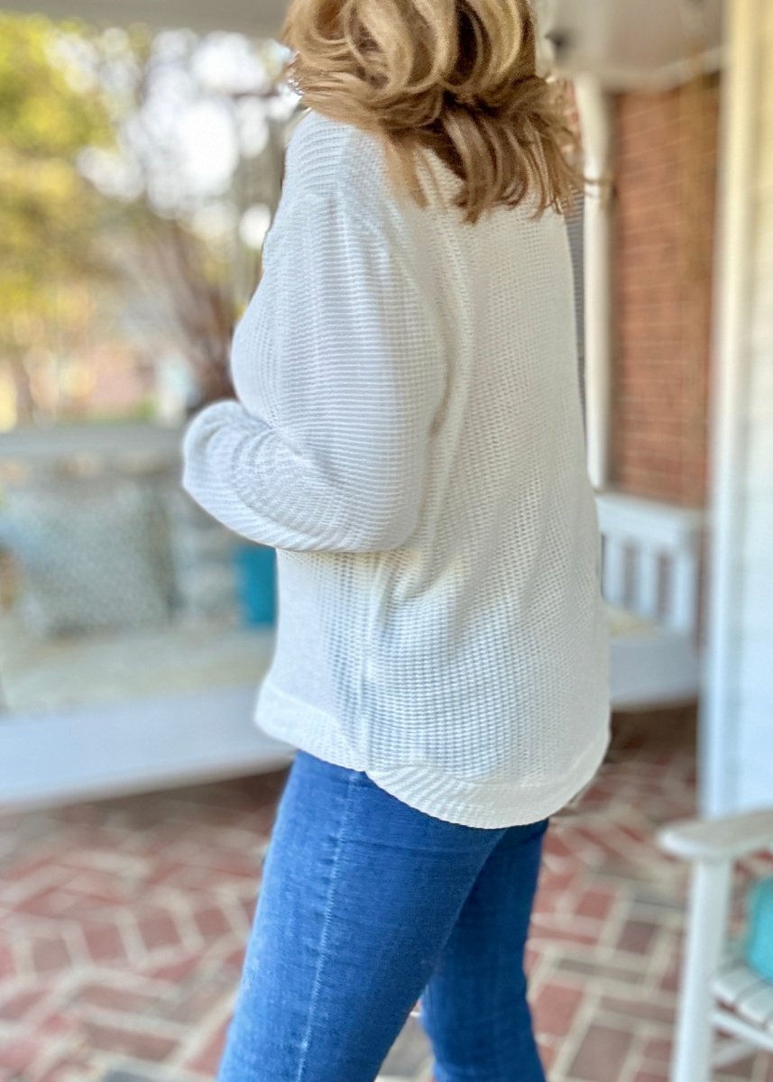 Chenille Crew Neck Sweater - Ivory | Zenana - sweater - Jimberly's Boutique - Olive Branch - Mississippi