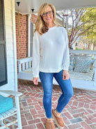 Chenille Crew Neck Sweater - Ivory | Zenana - sweater - Jimberly's Boutique - Olive Branch - Mississippi