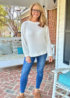 Chenille Crew Neck Sweater - Ivory | Zenana - sweater - Jimberly's Boutique - Olive Branch - Mississippi