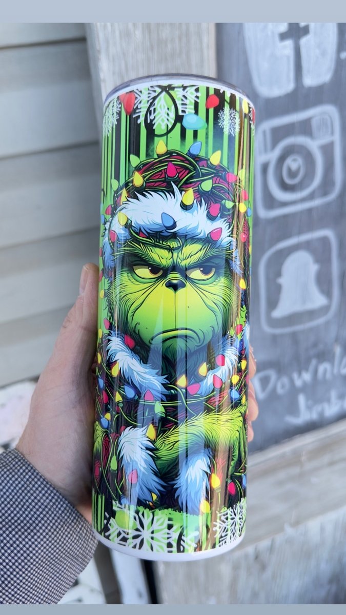 Christmas Mean Green Guy - 20 OZ Skinny Tumbler - 20 oz Sublimated Tumbler - Jimberly's Boutique - Olive Branch - Mississippi