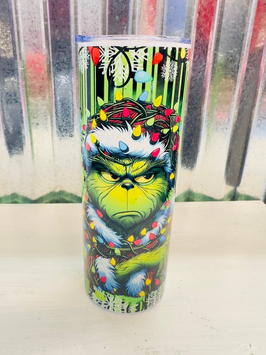 Christmas Mean Green Guy - 20 OZ Skinny Tumbler - 20 oz Sublimated Tumbler - Jimberly's Boutique - Olive Branch - Mississippi