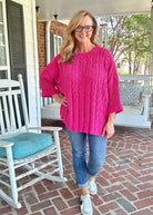 Chunky Chenille Sweater - Pink | Umgee - Casual Sweater - Jimberly's Boutique - Olive Branch - Mississippi