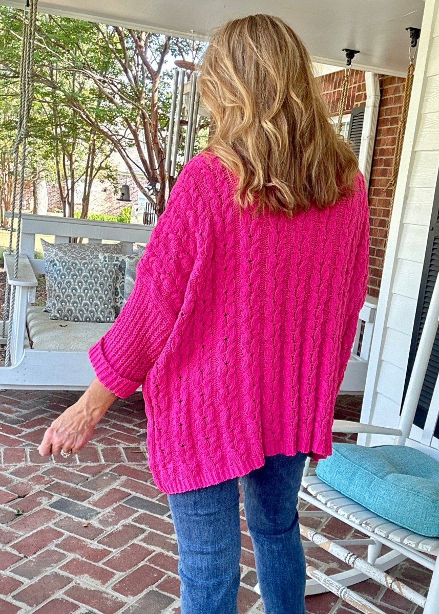 Chunky Chenille Sweater - Pink | Umgee - Casual Sweater - Jimberly's Boutique - Olive Branch - Mississippi