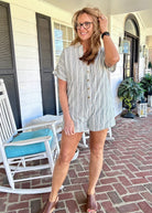 Collared Romper with Pockets - Green - romper - Jimberly's Boutique - Olive Branch - Mississippi