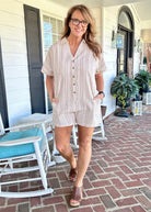 Collared Romper with Pockets - Taupe - romper - Jimberly's Boutique - Olive Branch - Mississippi