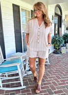 Collared Romper with Pockets - Taupe - romper - Jimberly's Boutique - Olive Branch - Mississippi