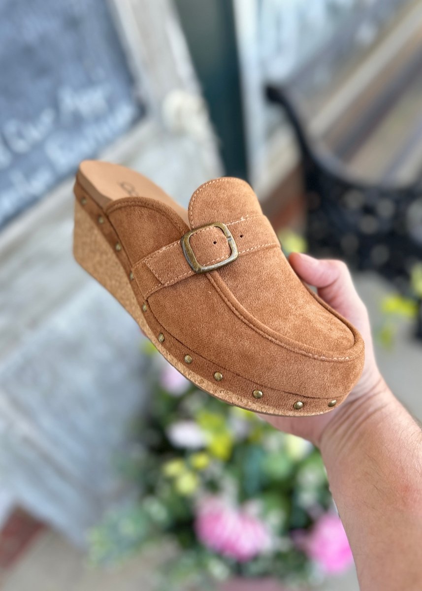 Corkys | Just Precious | Clogs | Tobacco Suede - Corky Hey Girl Clogs - Jimberly's Boutique - Olive Branch - Mississippi