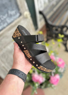 Corkys Wedge Sandals | Voyage | Black Smooth Leopard - Corkys Wedge Sandals -Jimberly's Boutique-Olive Branch-Mississippi