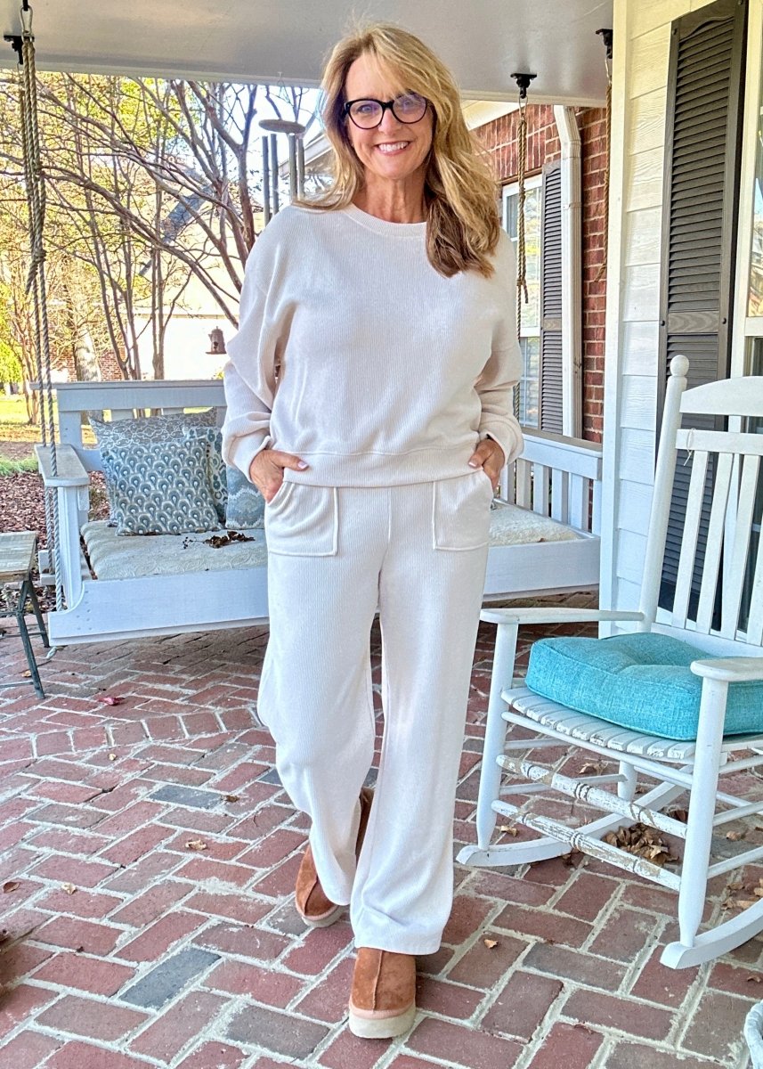 Cozy Corduroy Set - Ivory - lounge set - Jimberly's Boutique - Olive Branch - Mississippi