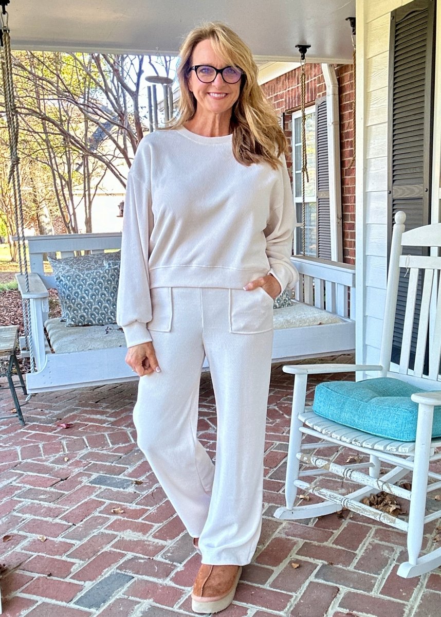 Cozy Corduroy Set - Ivory - lounge set - Jimberly's Boutique - Olive Branch - Mississippi