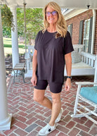 Crew Neck Biker Set - Black - Jimberly's Boutique - Olive Branch - Mississippi