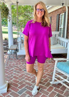 Crew Neck Biker Set - Lt Plum - Jimberly's Boutique - Olive Branch - Mississippi