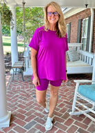 Crew Neck Biker Set - Lt Plum - Jimberly's Boutique - Olive Branch - Mississippi