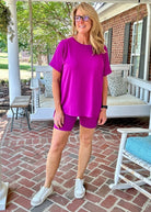 Crew Neck Biker Set - Lt Plum - Jimberly's Boutique - Olive Branch - Mississippi