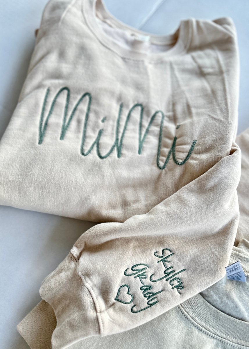 Custom Embroidered Grandma, Mama Sweatshirt - Casual Sweatshirt - Jimberly's Boutique - Olive Branch - Mississippi