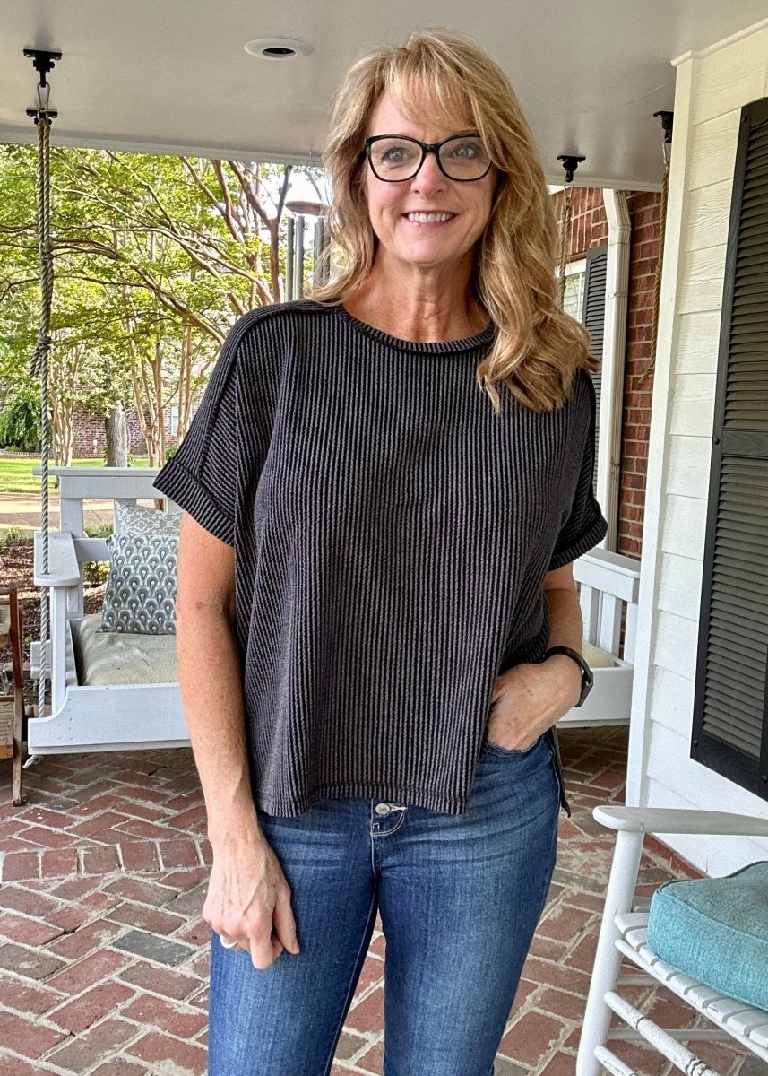 Day In The Life Top - Charcoal - Zenana Casual Top - Jimberly's Boutique - Olive Branch - Mississippi