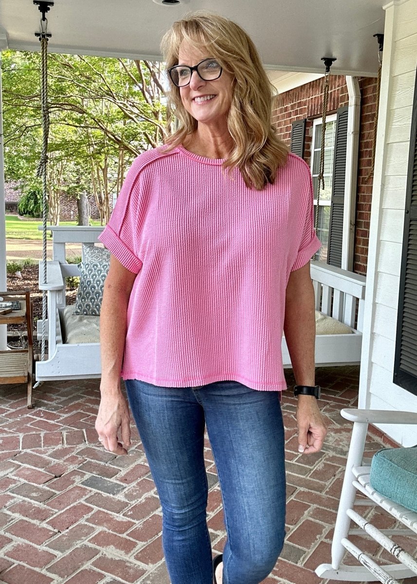 Day In The Life Top - Dk Pink - Zenana Casual Top - Jimberly's Boutique - Olive Branch - Mississippi