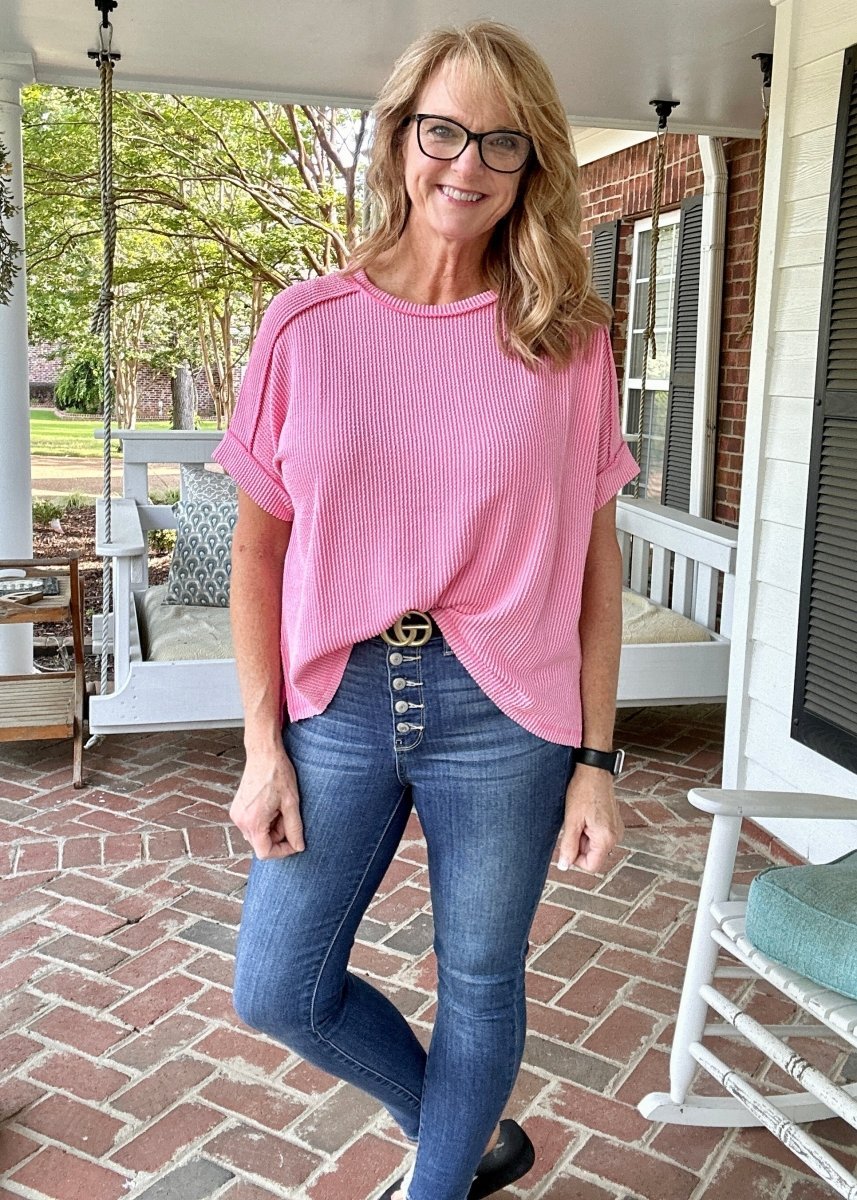 Day In The Life Top - Dk Pink - Zenana Casual Top - Jimberly's Boutique - Olive Branch - Mississippi