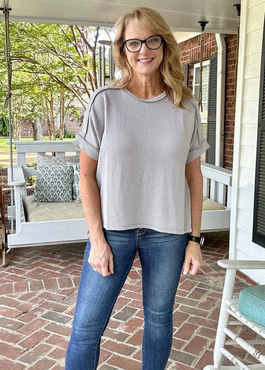 Day In The Life Top - Lt Grey - Zenana Casual Top - Jimberly's Boutique - Olive Branch - Mississippi