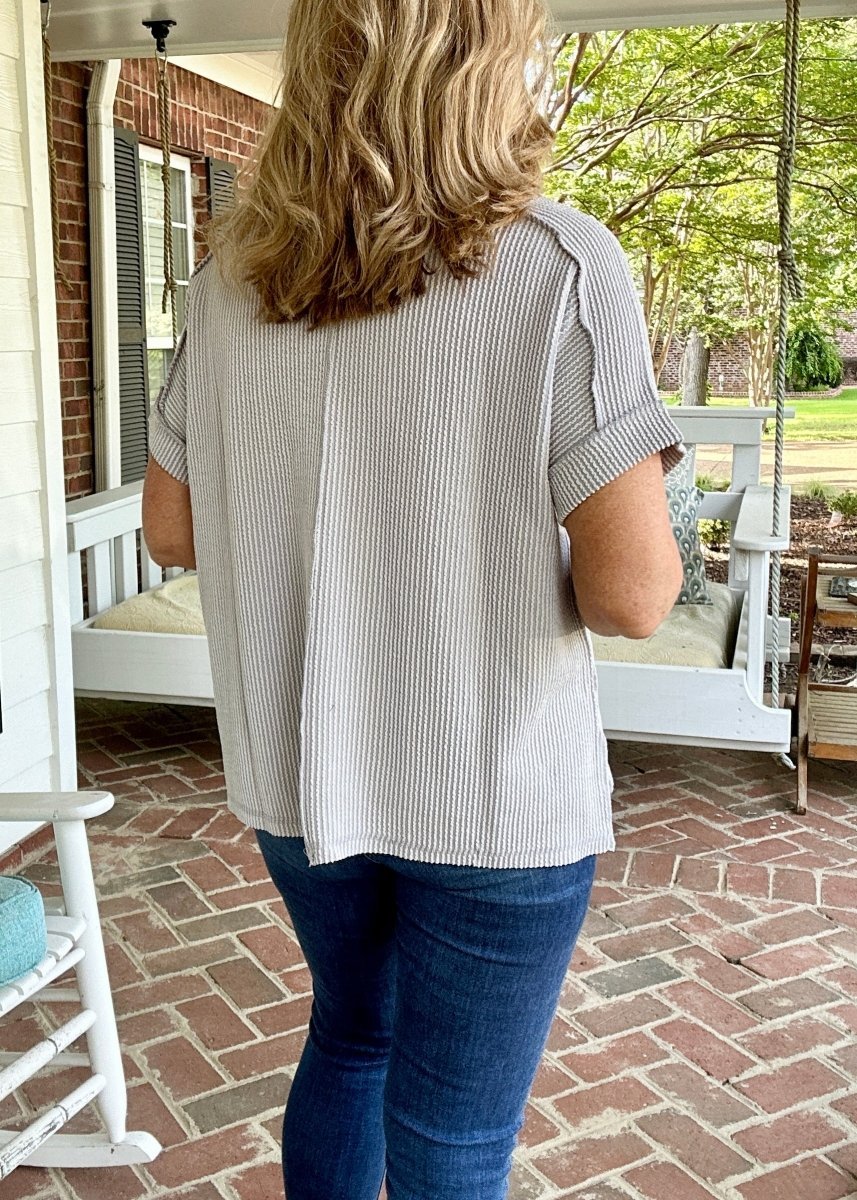 Day In The Life Top - Lt Grey - Zenana Casual Top - Jimberly's Boutique - Olive Branch - Mississippi