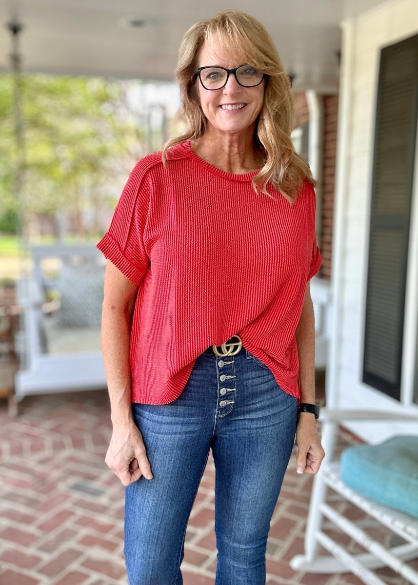 Day In The Life Top - Tomato - Zenana Casual Top - Jimberly's Boutique - Olive Branch - Mississippi