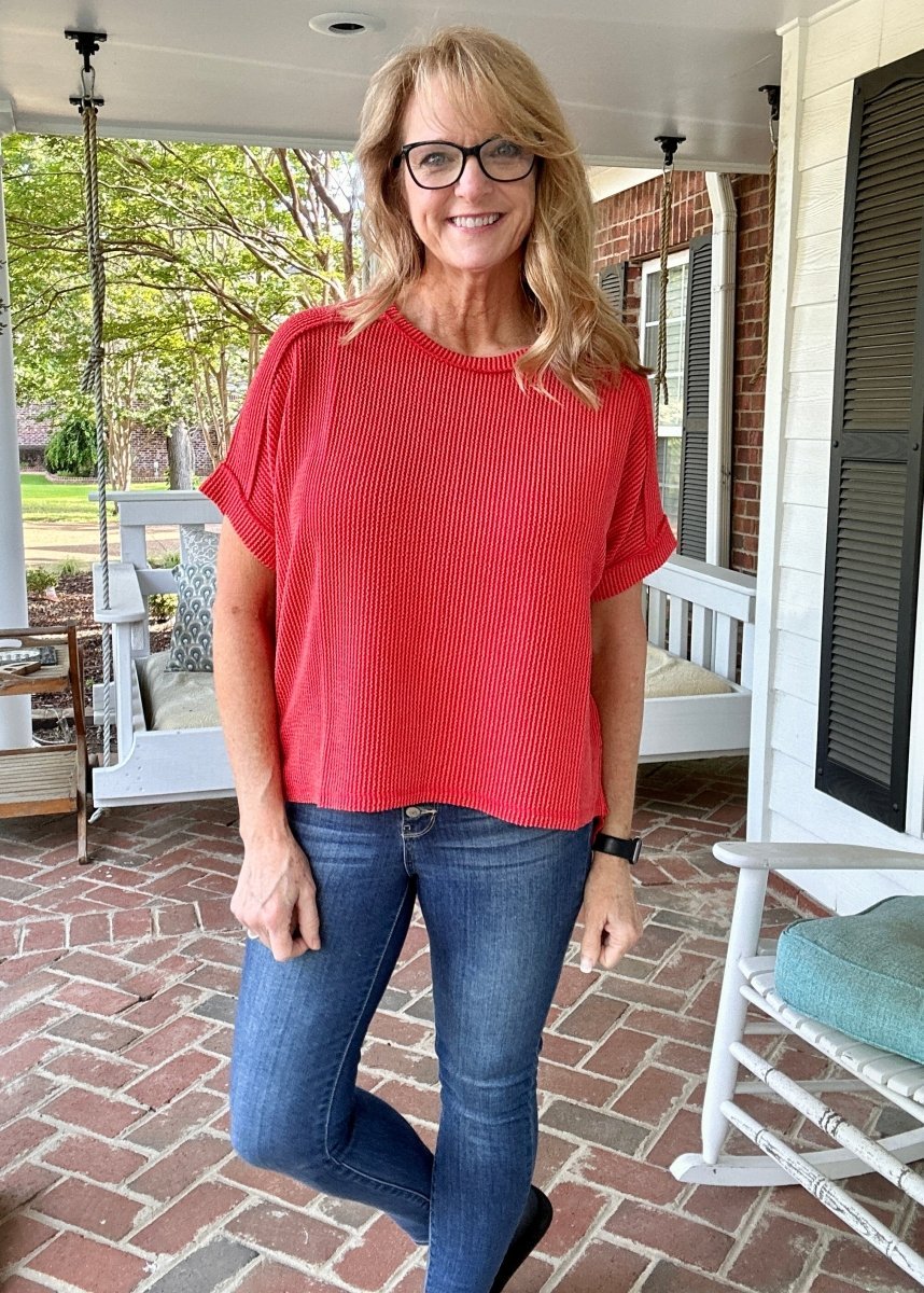 Day In The Life Top - Tomato - Zenana Casual Top - Jimberly's Boutique - Olive Branch - Mississippi