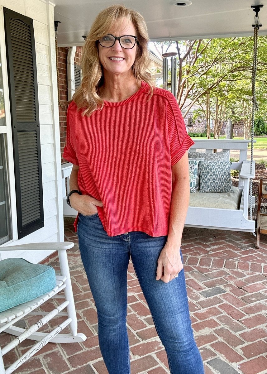 Day In The Life Top - Tomato - Zenana Casual Top - Jimberly's Boutique - Olive Branch - Mississippi